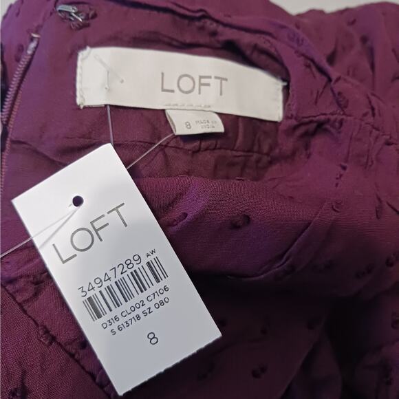 LOFT Burgundy Crossover Halter Dress NWT Sz 8 - Picture 9 of 10